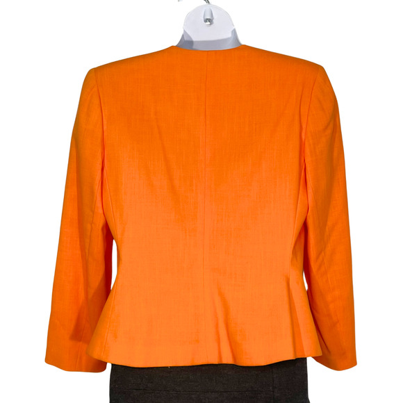 Vintage 90s Gilmor Sz 14 Boxy Suit Jacket Blazer Graphic Print Insert Orange New - Picture 3 of 11